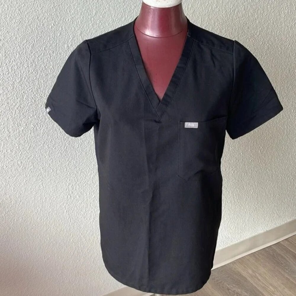Figs Black Catarina Scrub Top (XL)